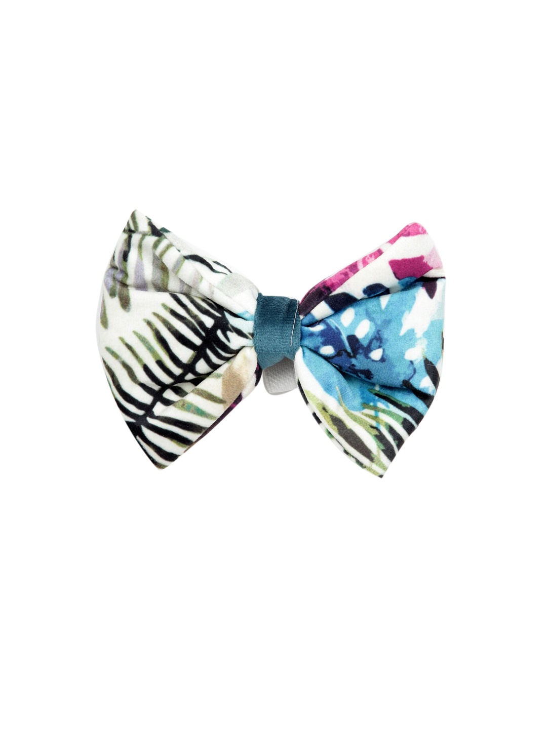 WIGGLE TWIDDLE White & Blue Printed Dog Bow Tie