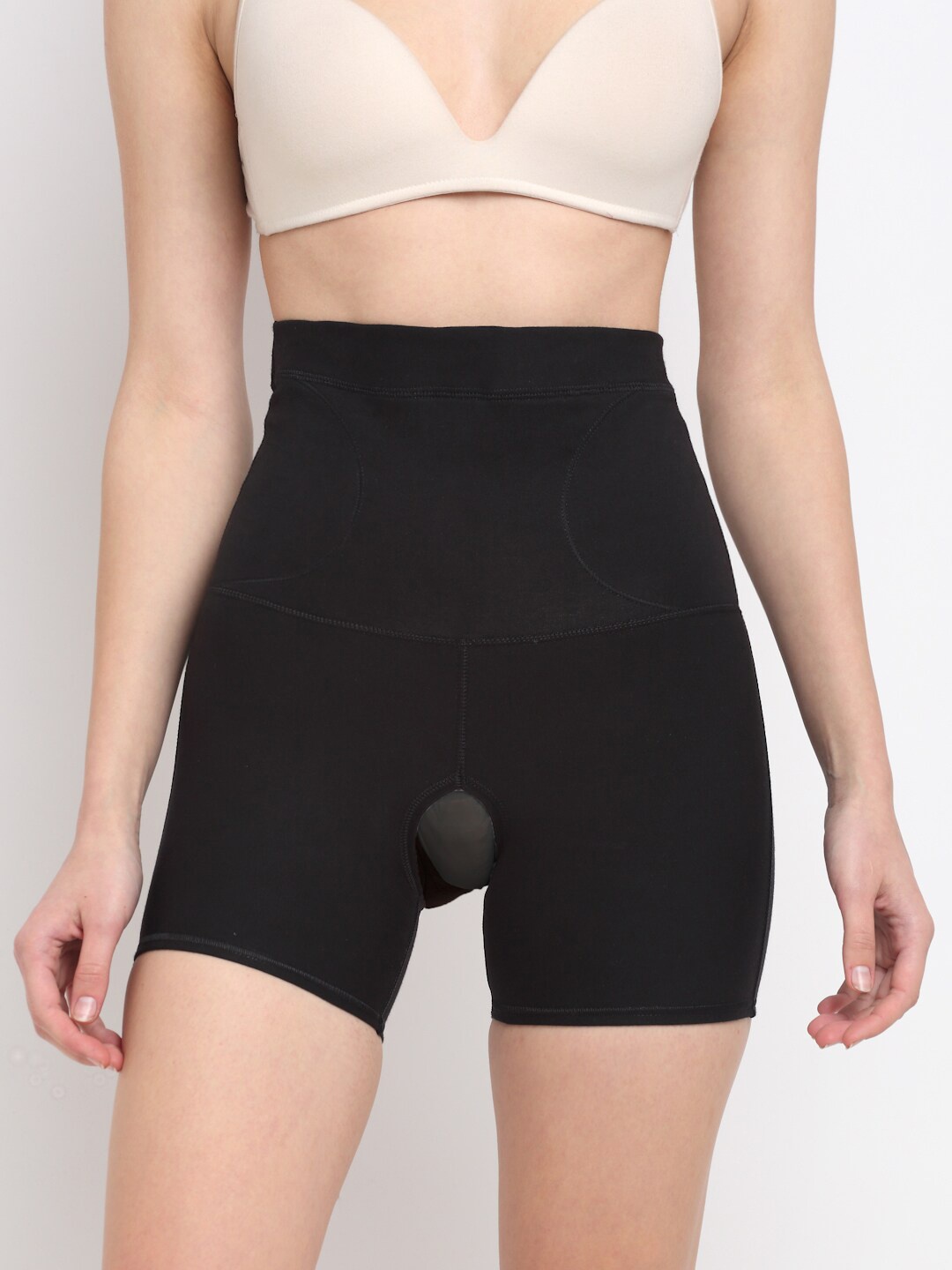 

Sugathari Women Black Solid Tummy & Thigh Shaper