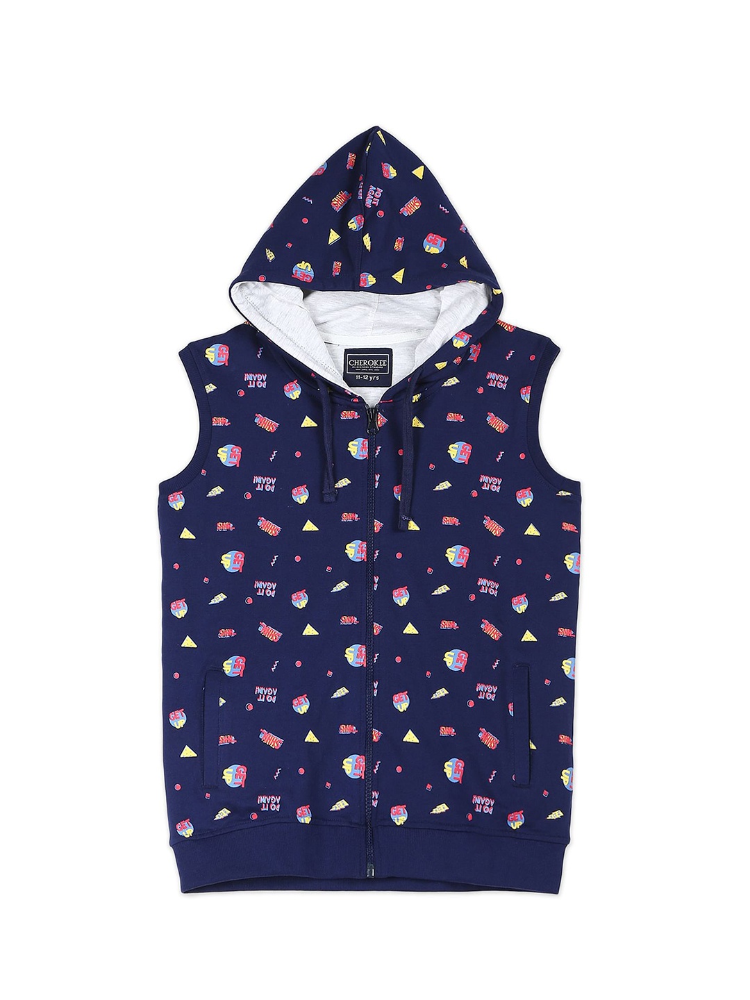 

Cherokee Boys Blue Printed Hooded Sweatshirt
