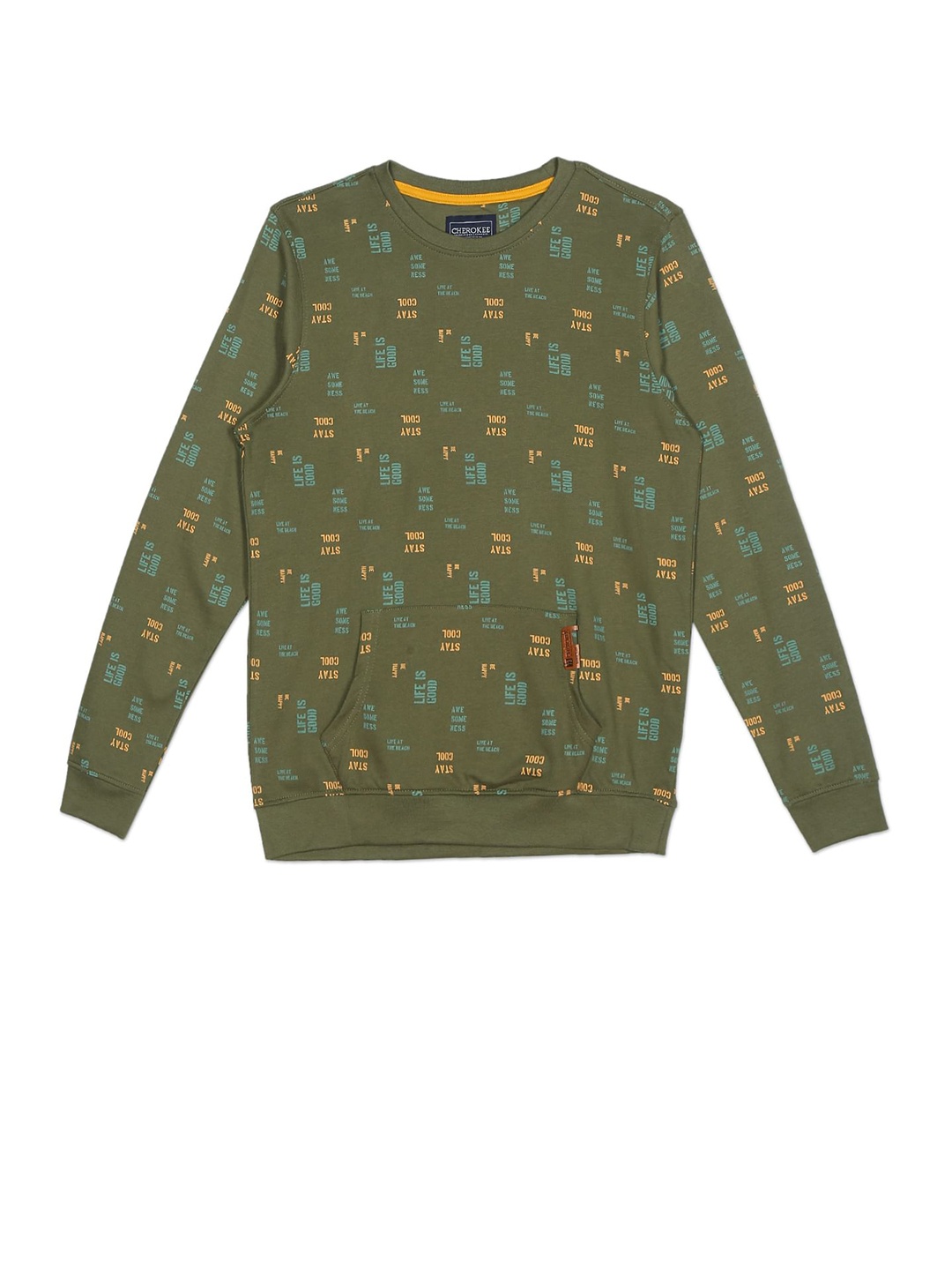 

Cherokee Boys Green Printed Sweatshirt