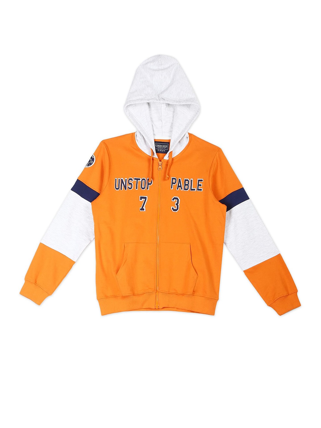 

Cherokee Boys Orange Printed Hooded Sweatshirt