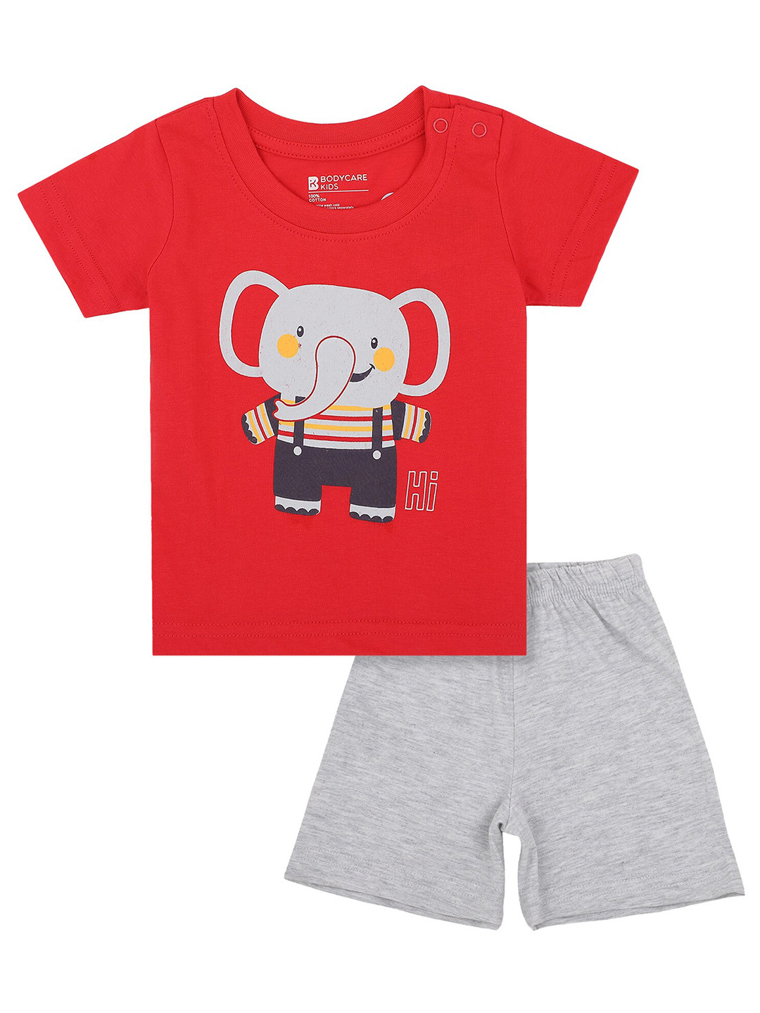 

Bodycare Kids Unisex Kids Assorted Printed Pure Cotton T-shirt with Shorts