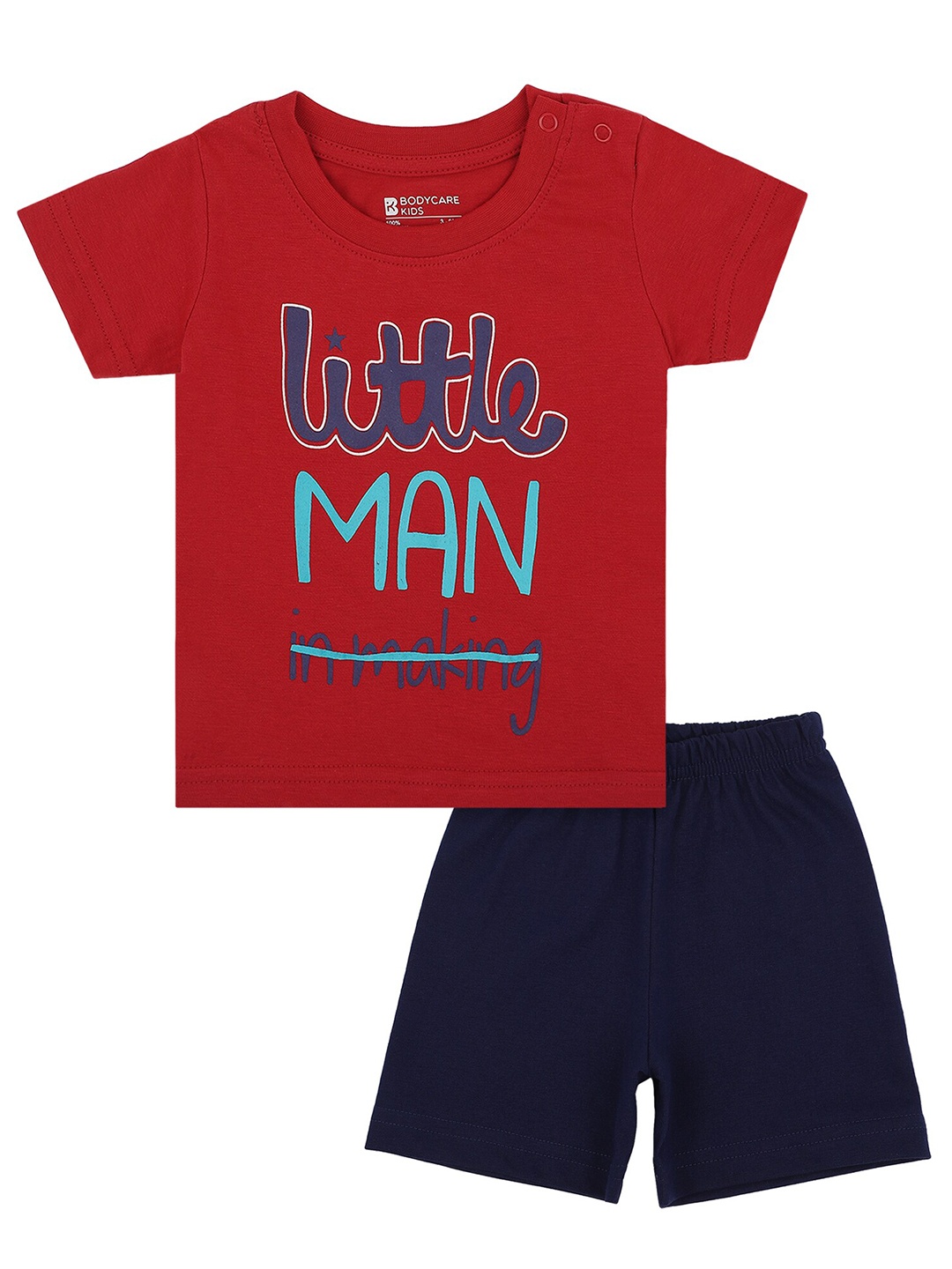 

Bodycare Kids Unisex Kids Assorted Printed Pure Cotton T-shirt with Shorts