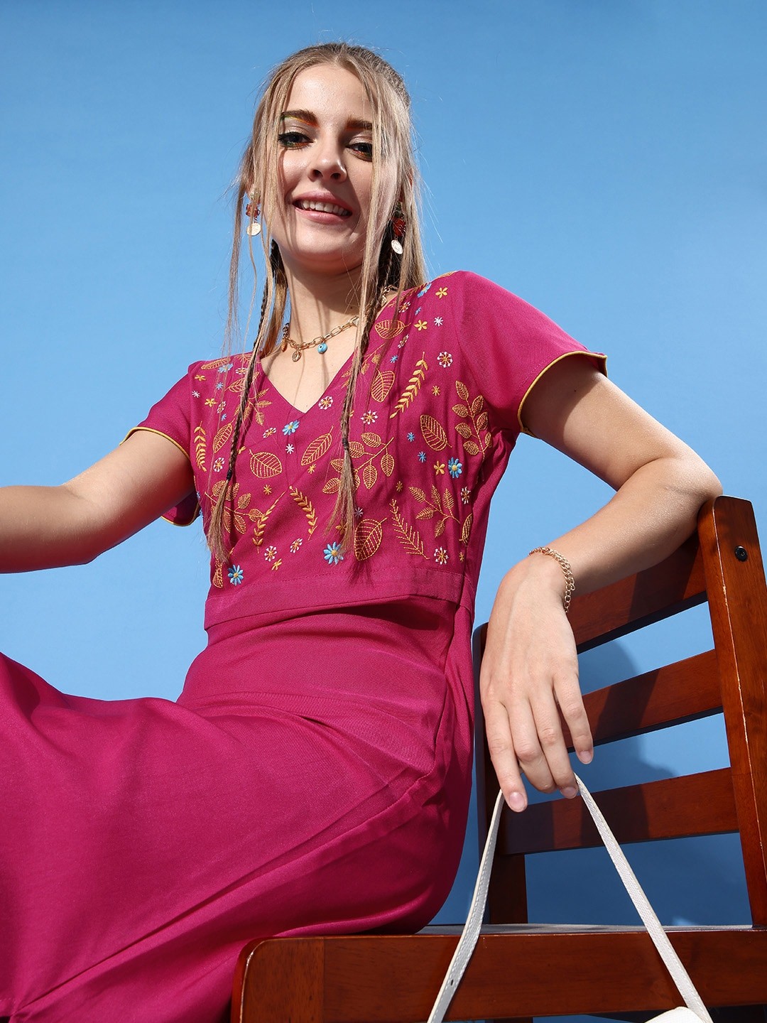 

DressBerry Women Pretty Pink Floral Vacay Attire