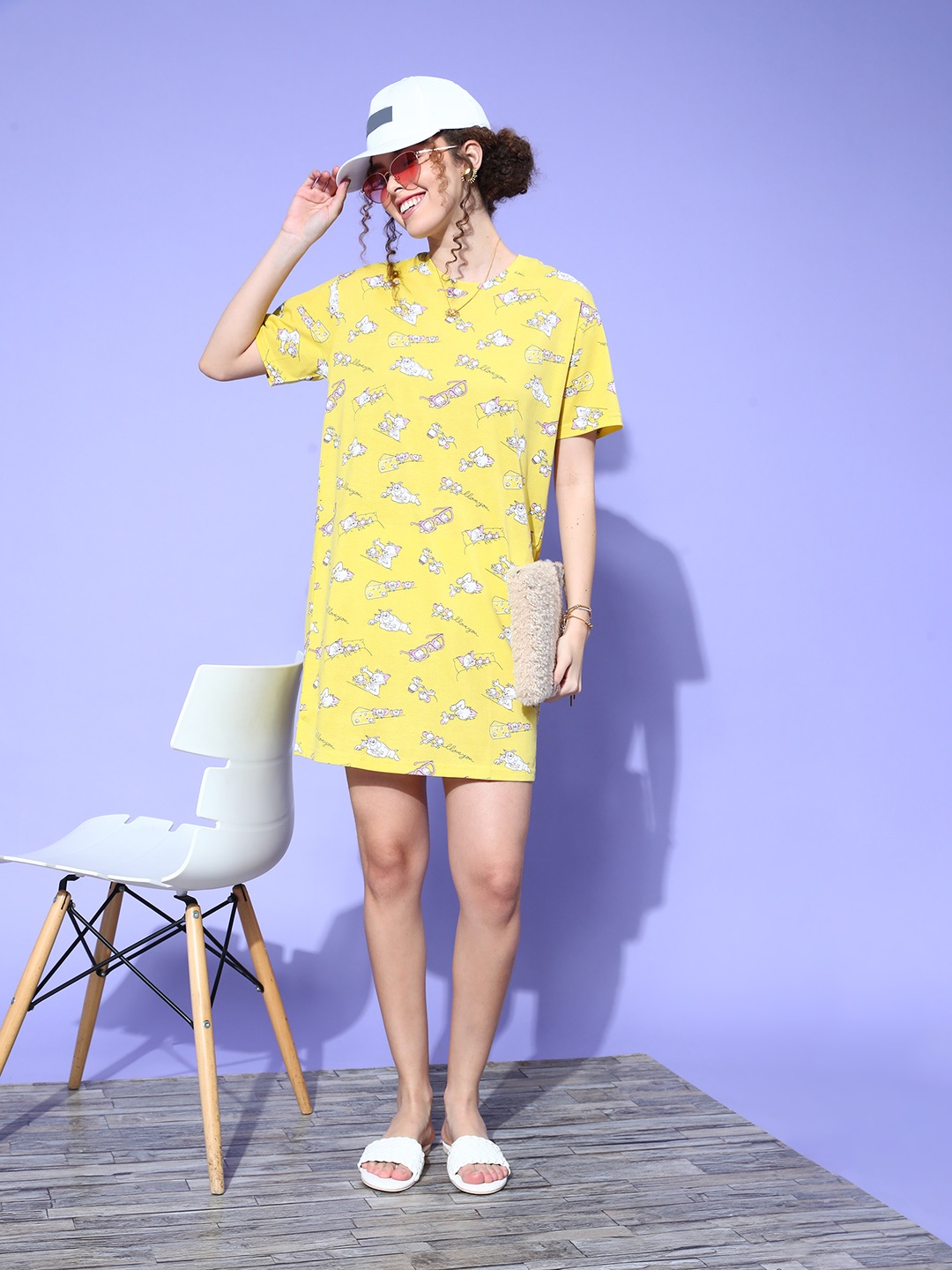 

Disney by DressBerry Yellow Printed Nightdress