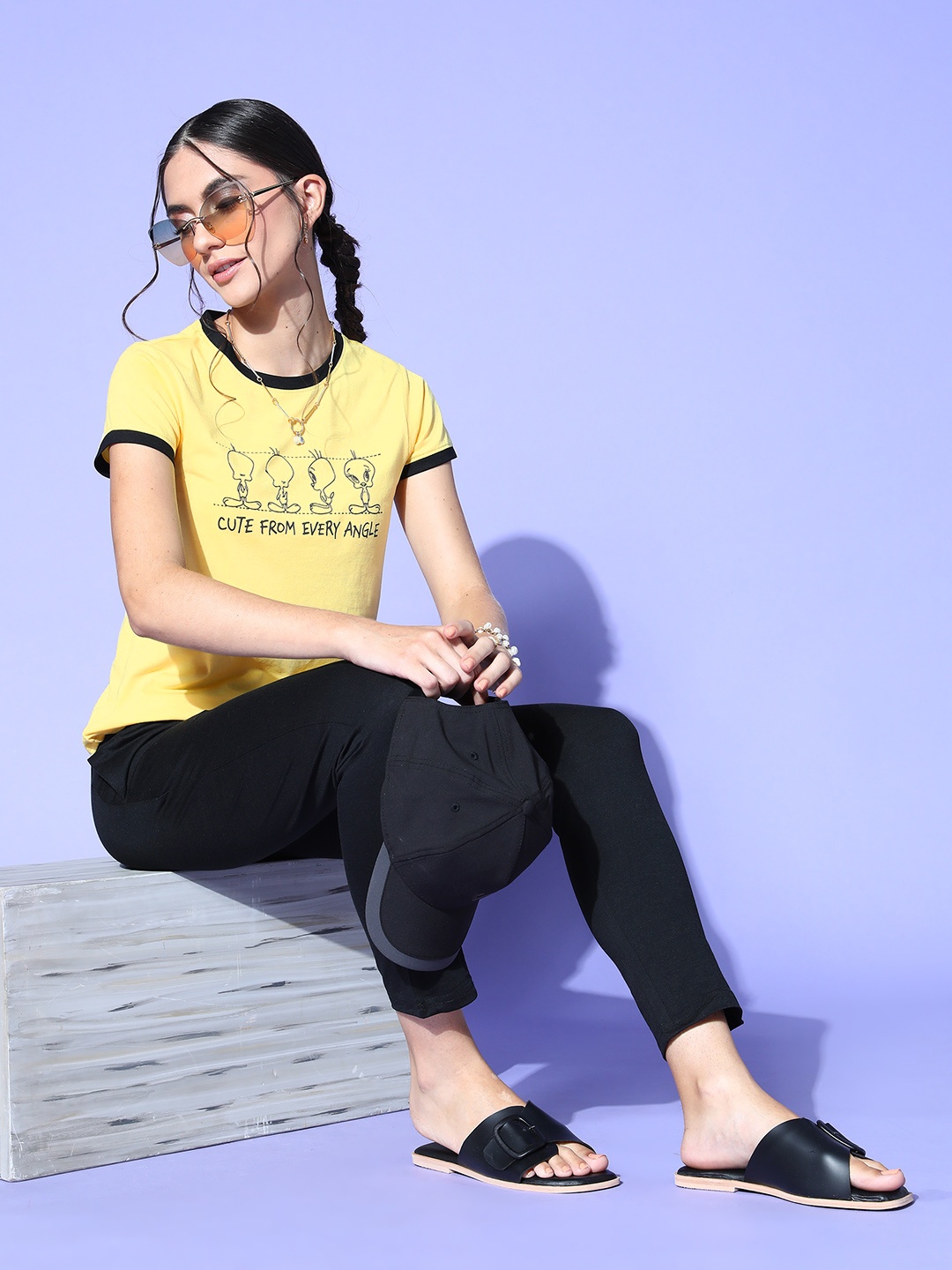 

Looney Tunes by Dressberry Women Yellow Tweety Sleep Staple Night Suit