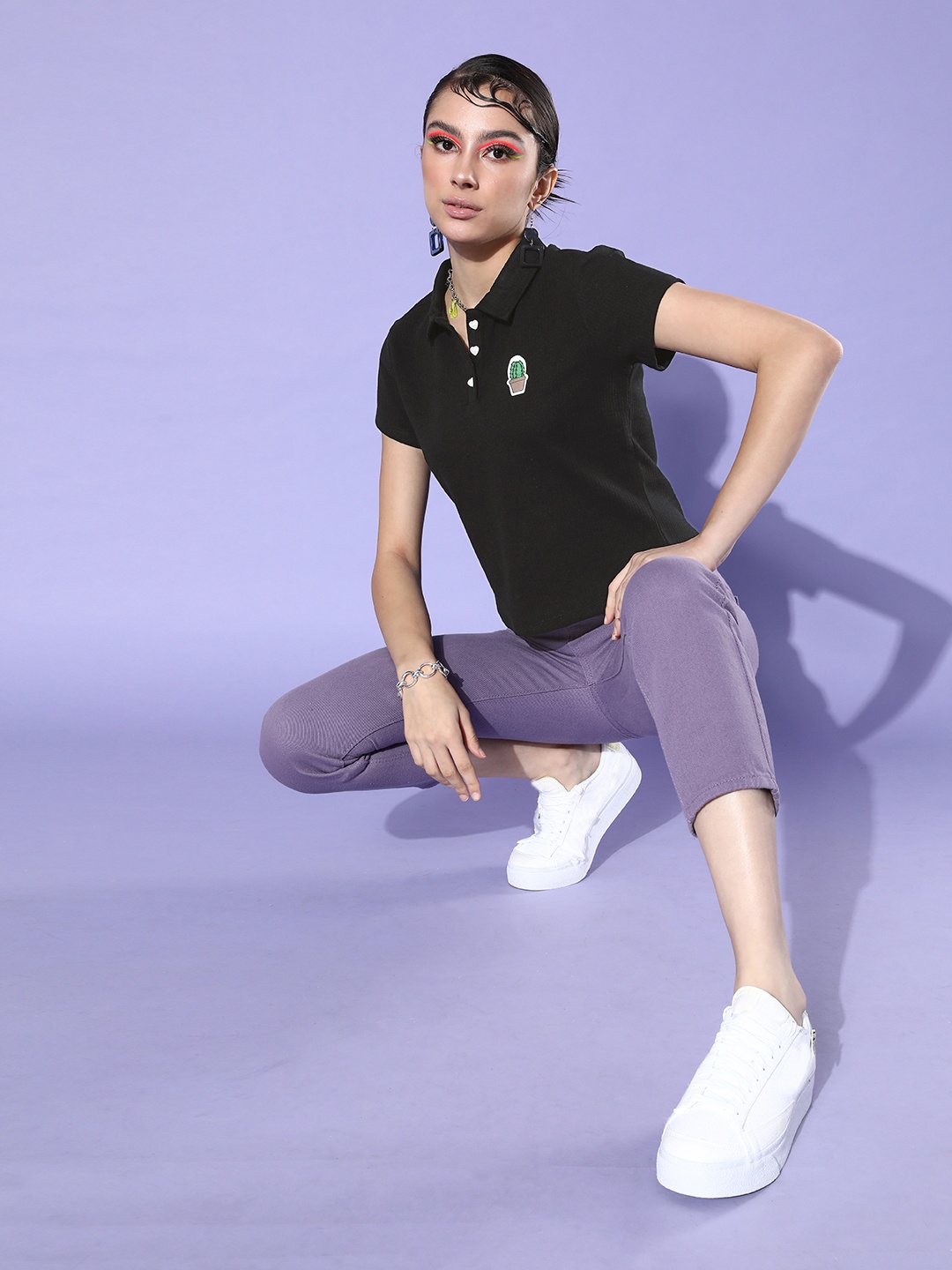 

DressBerry Stunning Black Solid Baby Tee