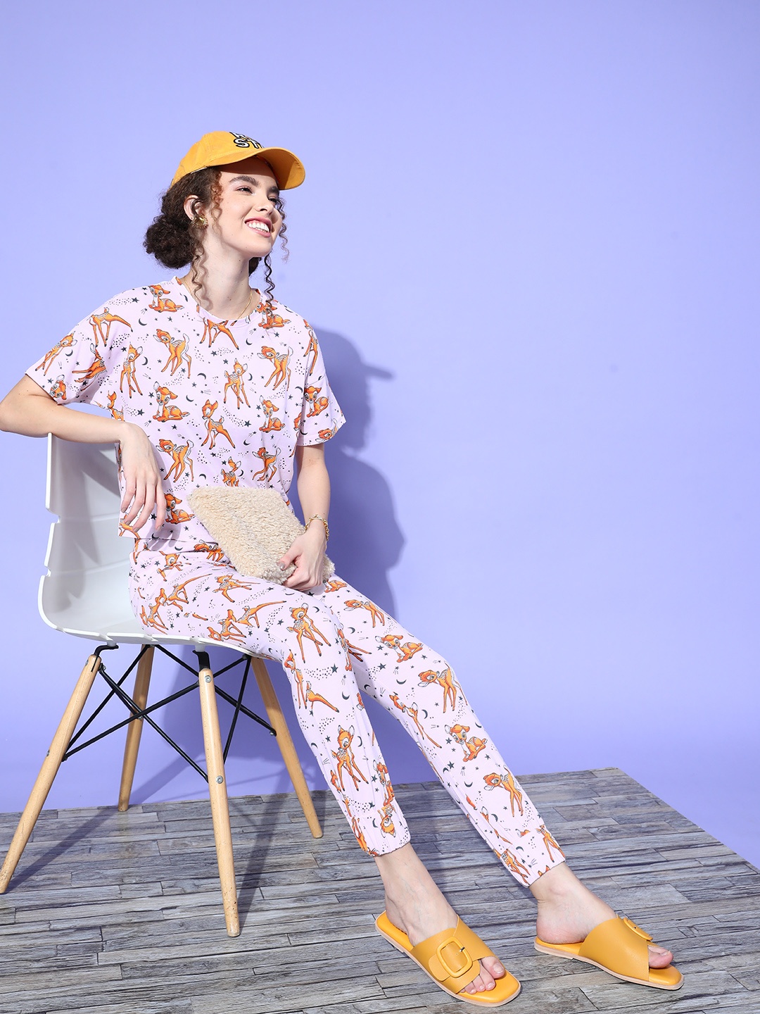 

Disney by DressBerry Women Pink & Brown Printed Night suit