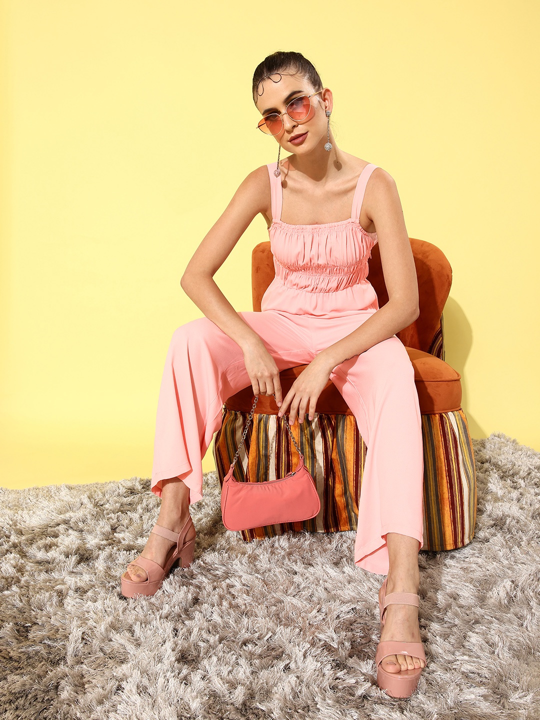 

DressBerry Women Attractive Peach Solid Joyful Jumpsuit