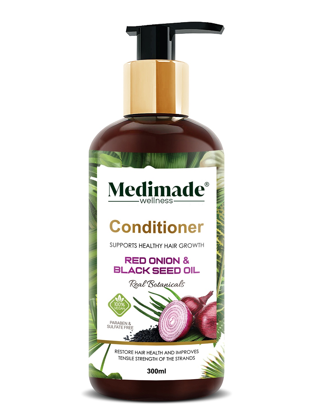 

Medimade Red Onion Black Seed Oil Hair Conditioner for Hair Growth - 300 ml, White