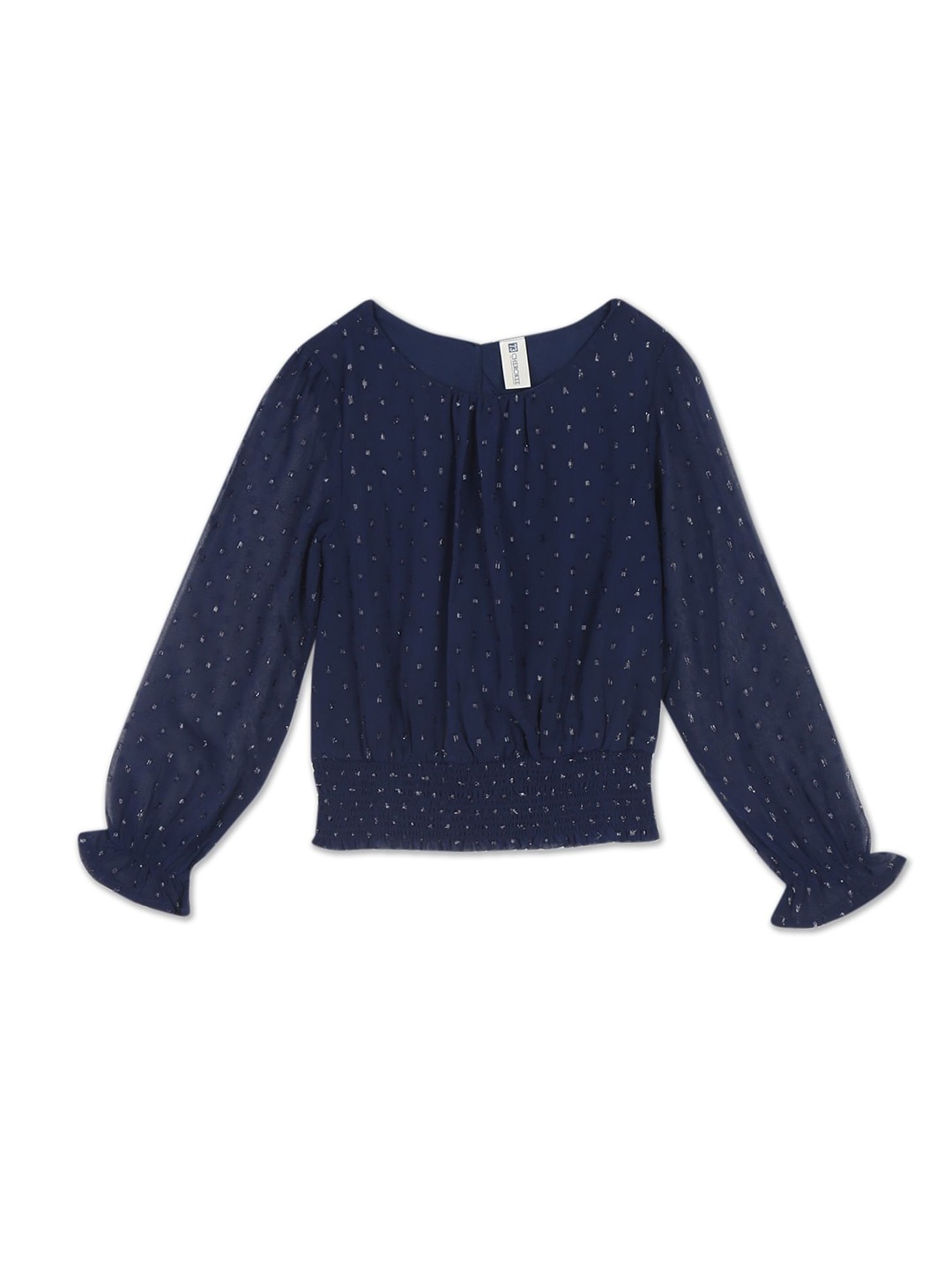 

Cherokee Navy Blue Embellished Top