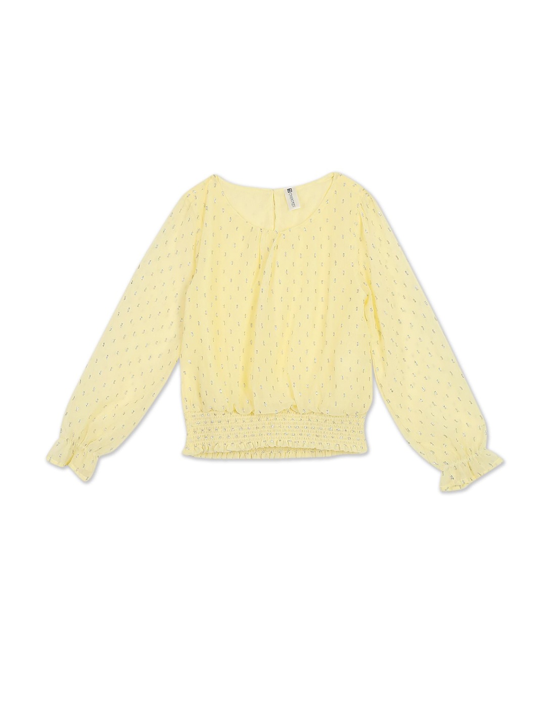 

Cherokee Yellow Geometric Printed Top