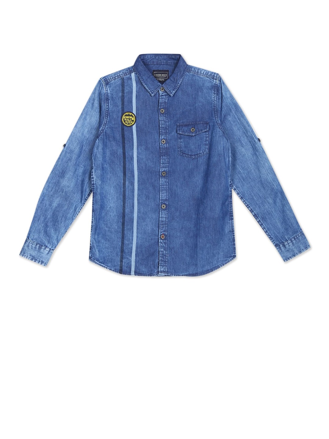 

Cherokee Boys Blue Faded Cotton Blend Casual Shirt