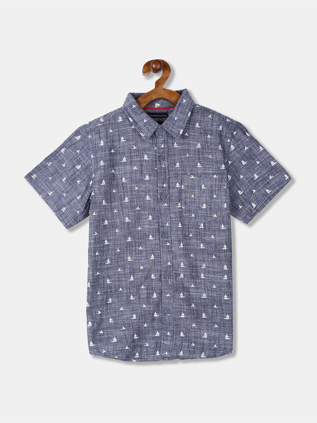

Cherokee Boys Blue Printed Casual Shirt