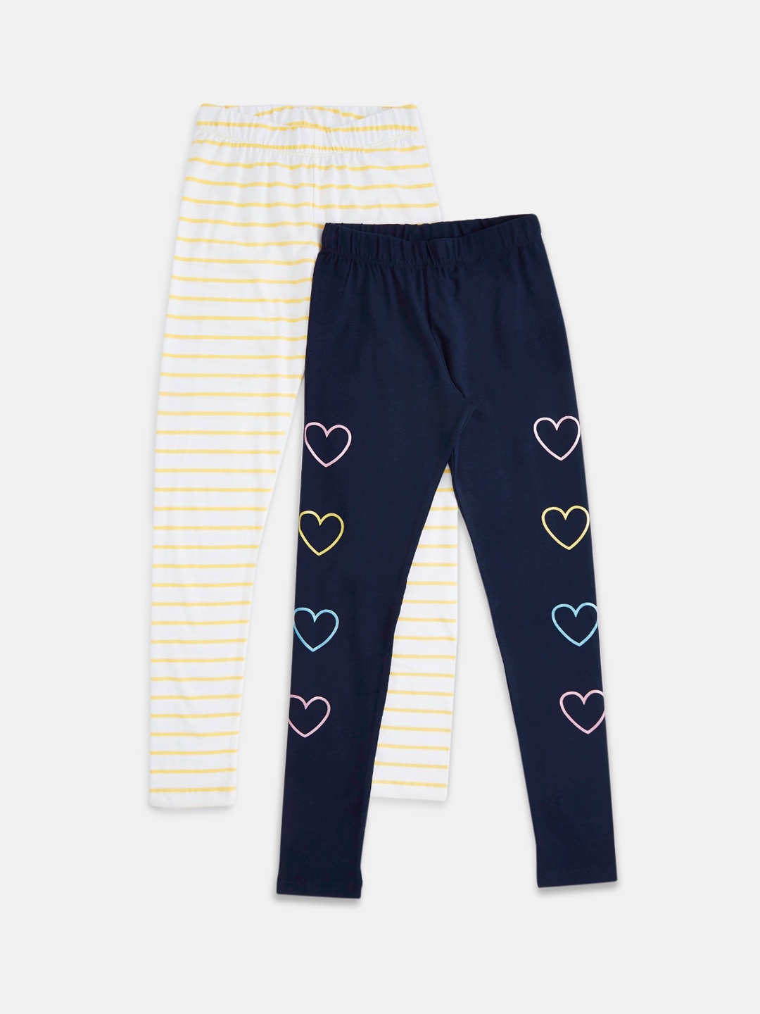 

Pantaloons Junior Girls Pack Of 2 Printed Leggings, White