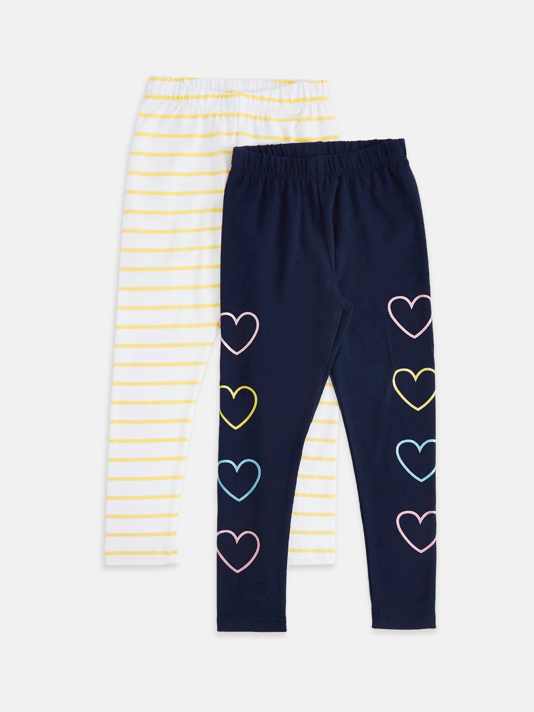 

Pantaloons Junior Girls Pack Of 2 White & Blue Leggings