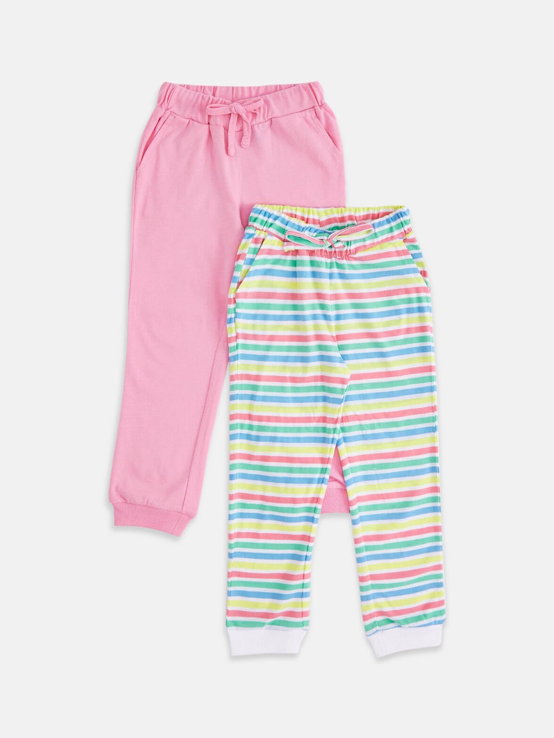 

Pantaloons Junior Girls Set of 2 Joggers, Pink