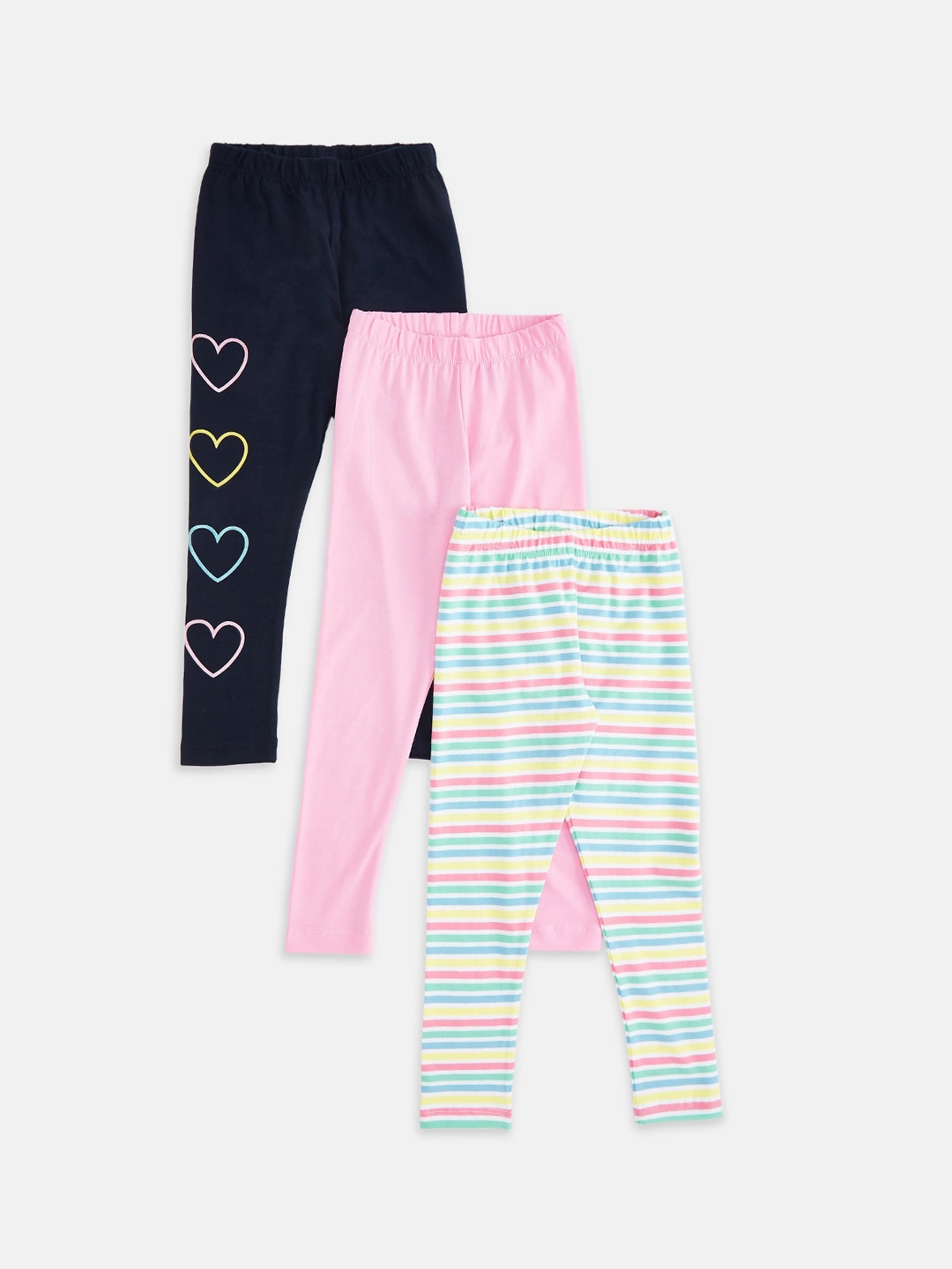 

Pantaloons Junior Girls Pack Of 3 Ankle-Length Leggings, Pink