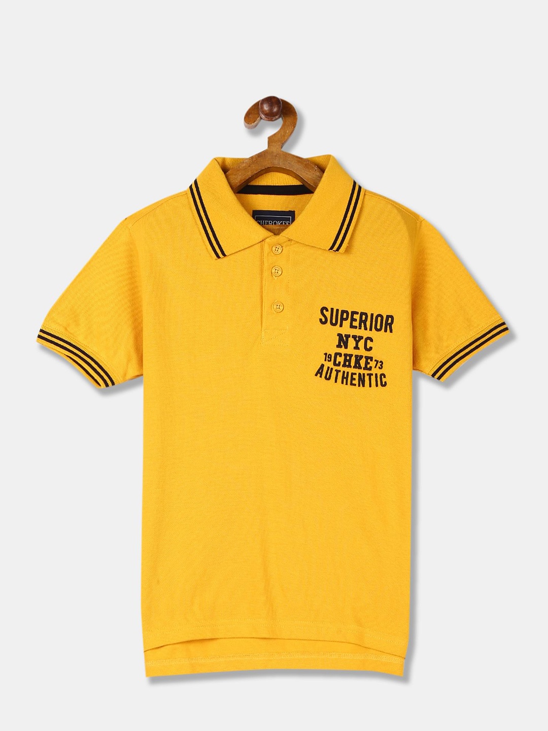 

Cherokee Boys Yellow Polo Collar T-shirt