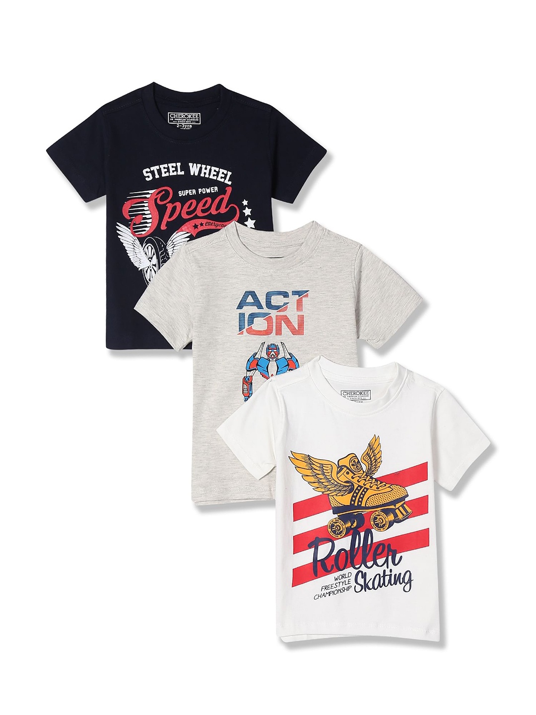 

Cherokee Boys Pack Of 3 Assorted Printed T-shirt