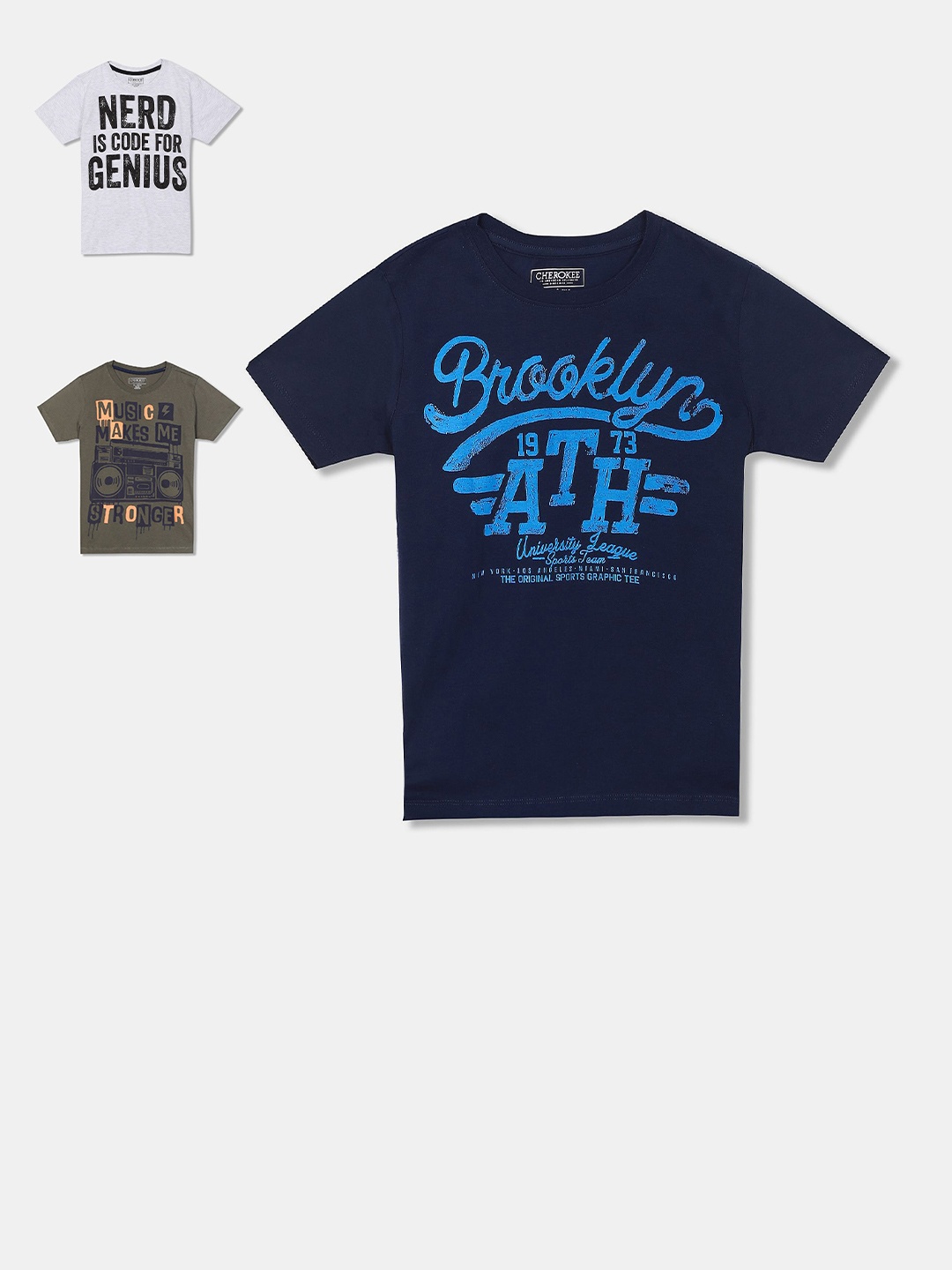 

Cherokee Boys Pack of 3 Assorted Typography Printed T-shirt