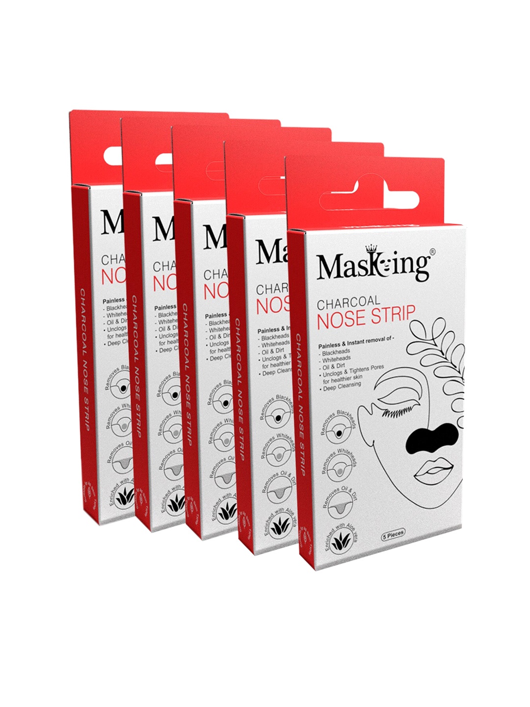 

MasKing Unisex Pack of 25 Charcoal Nose Stripes for Blackheads Removal, Black