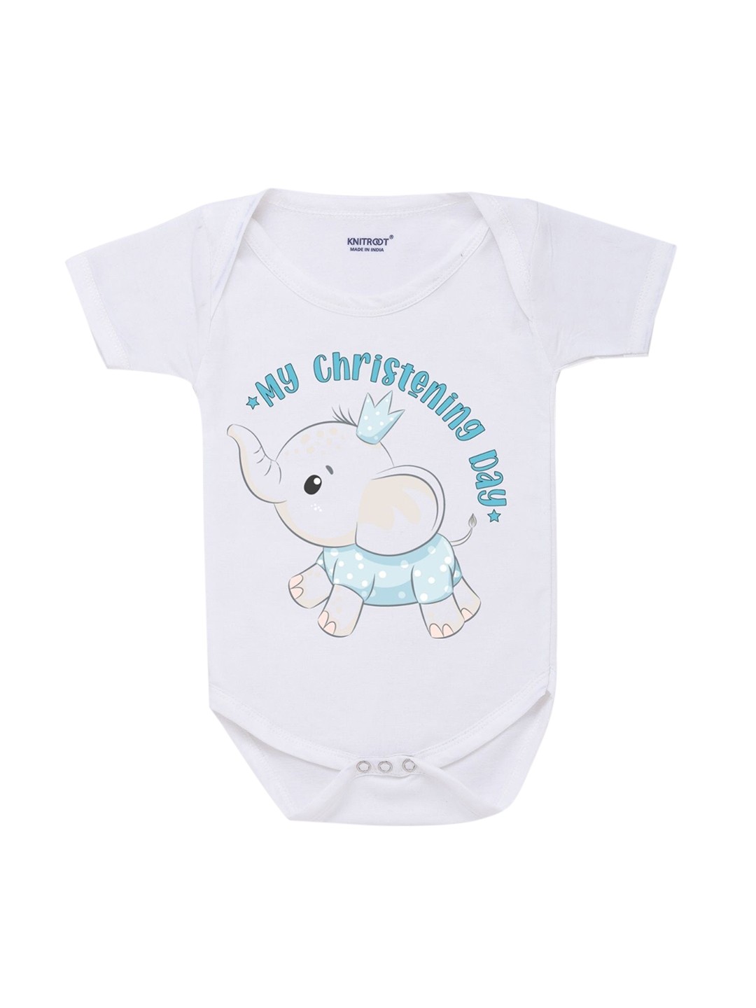 

KNITROOT Kids White Printed Romper