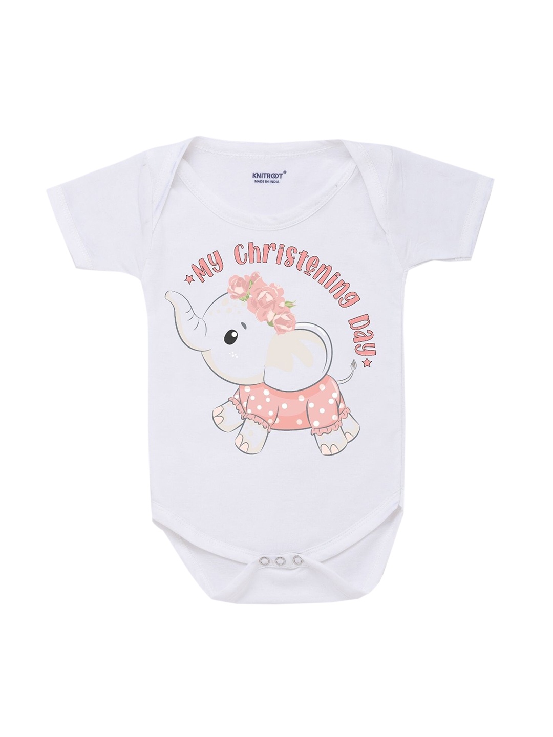 

Knitroot Kids White Chirstening Baby Romper