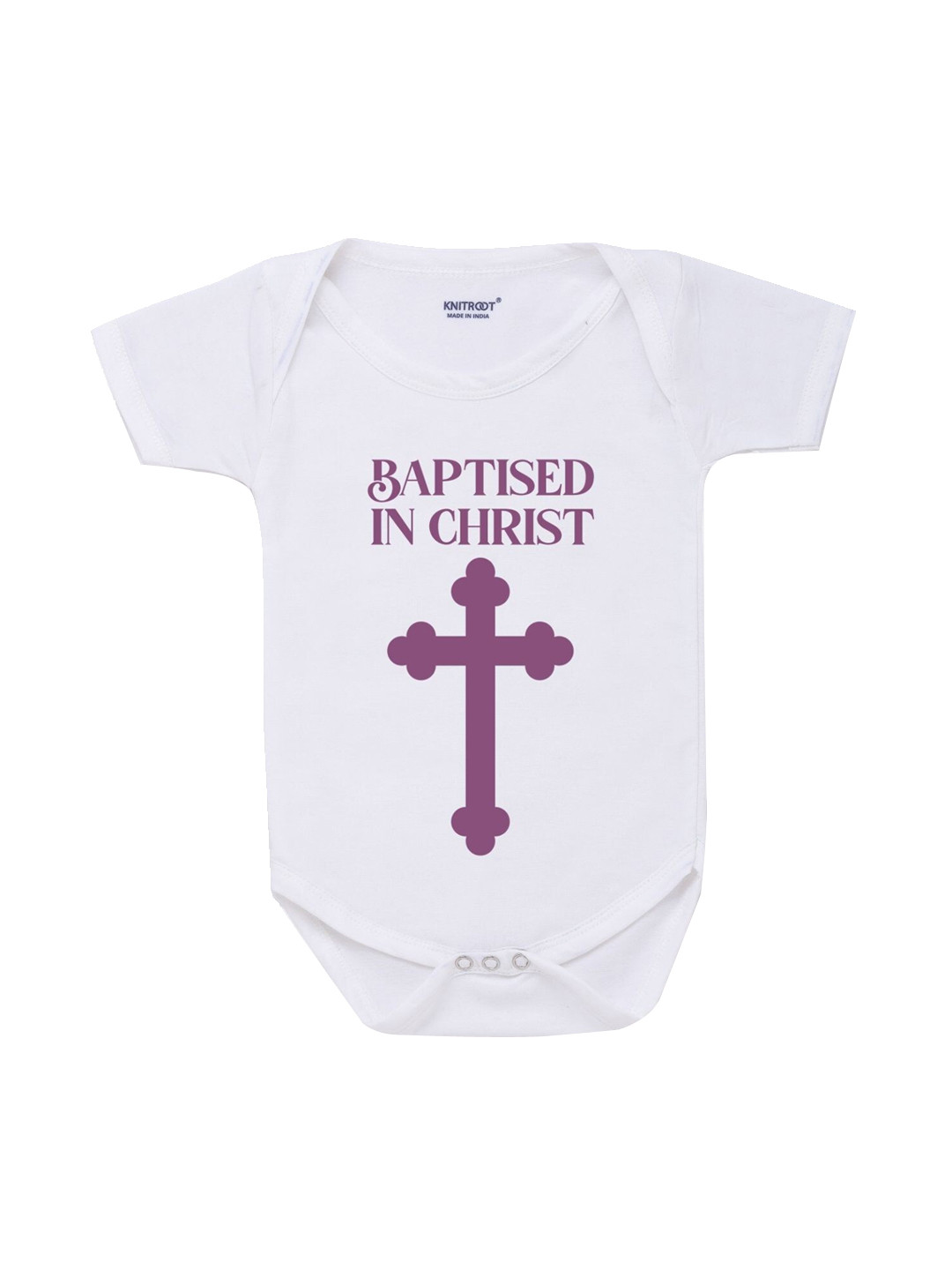 

Knitroot Infants White Baptised In Christ Printed Bodysuit