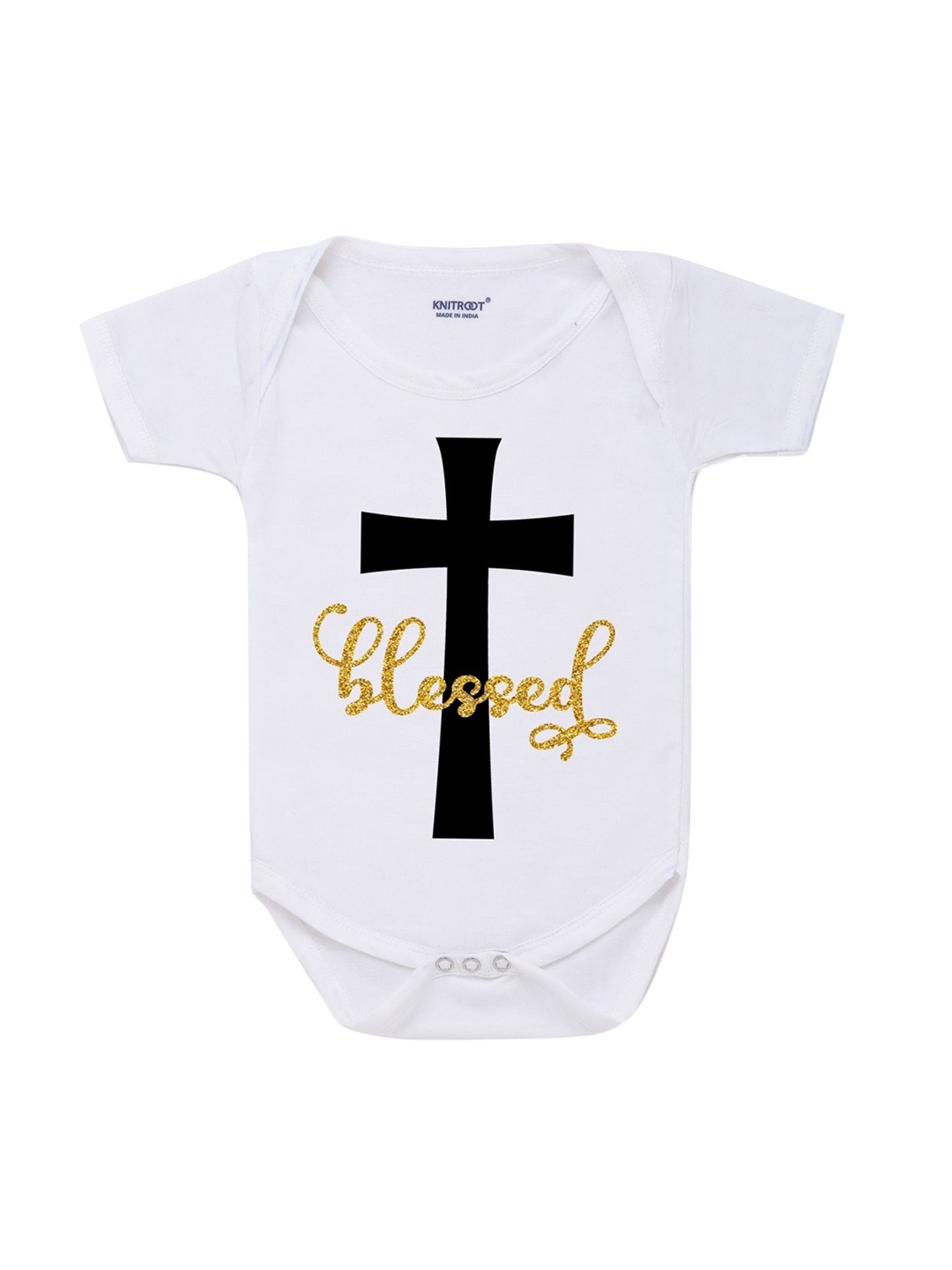 

Knitroot White Blessed Baby Romper