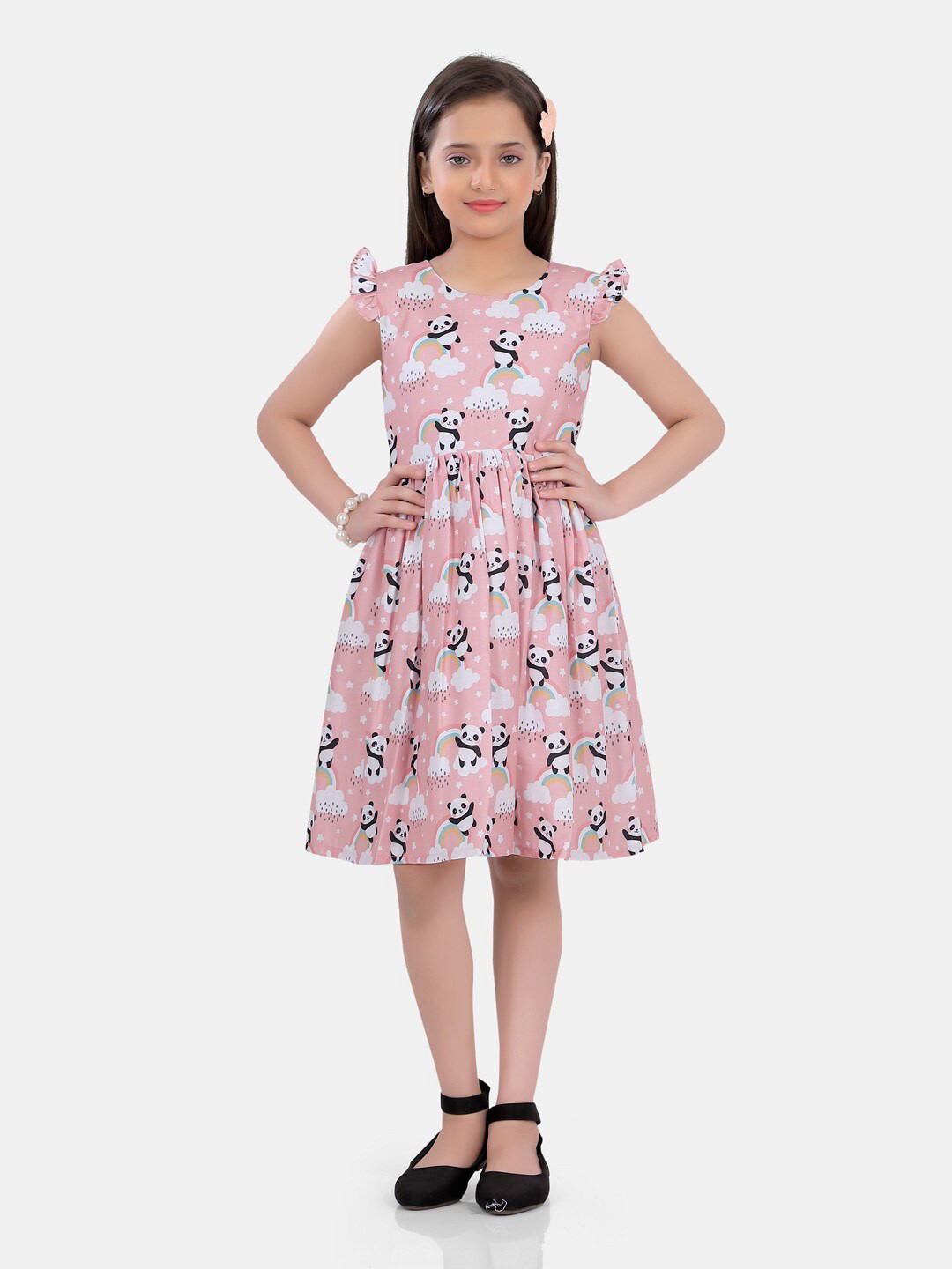 

POPLINS Pink & White Cotton Dress