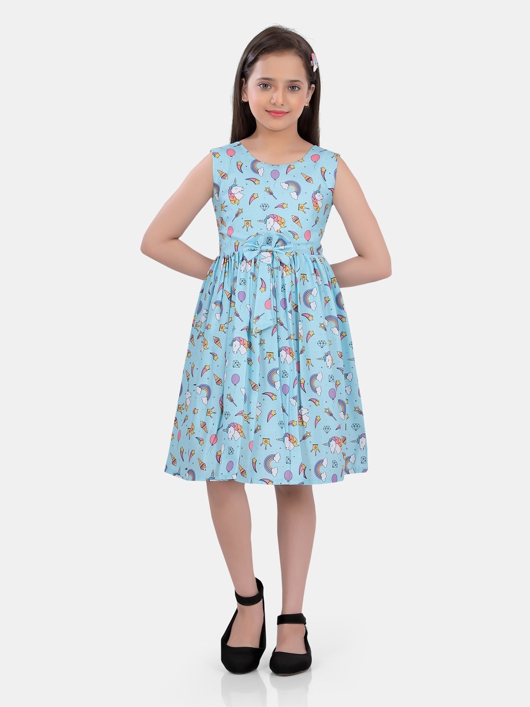 

POPLINS Blue Floral Dress