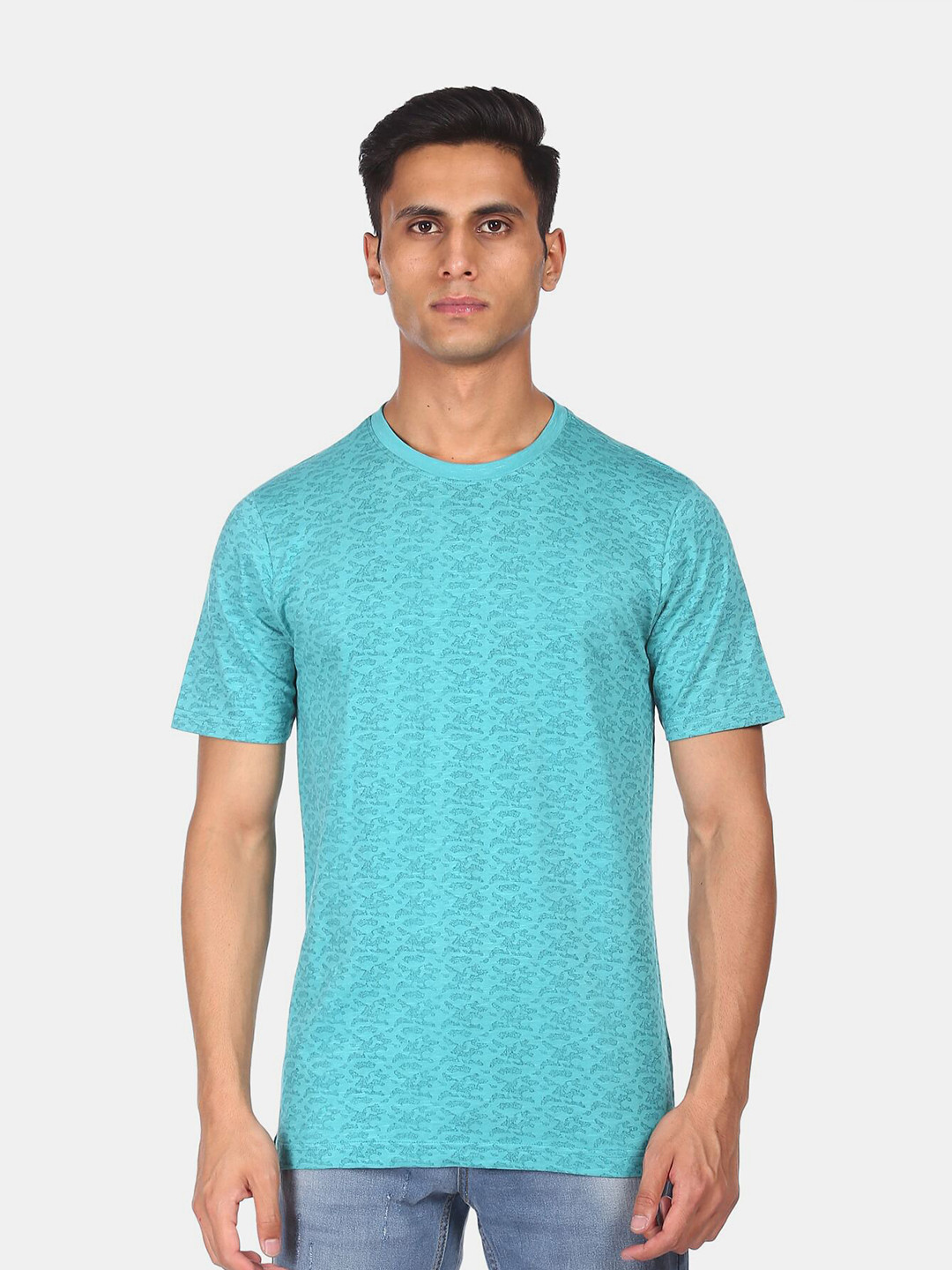 

Cherokee Men Blue Printed T-shirt