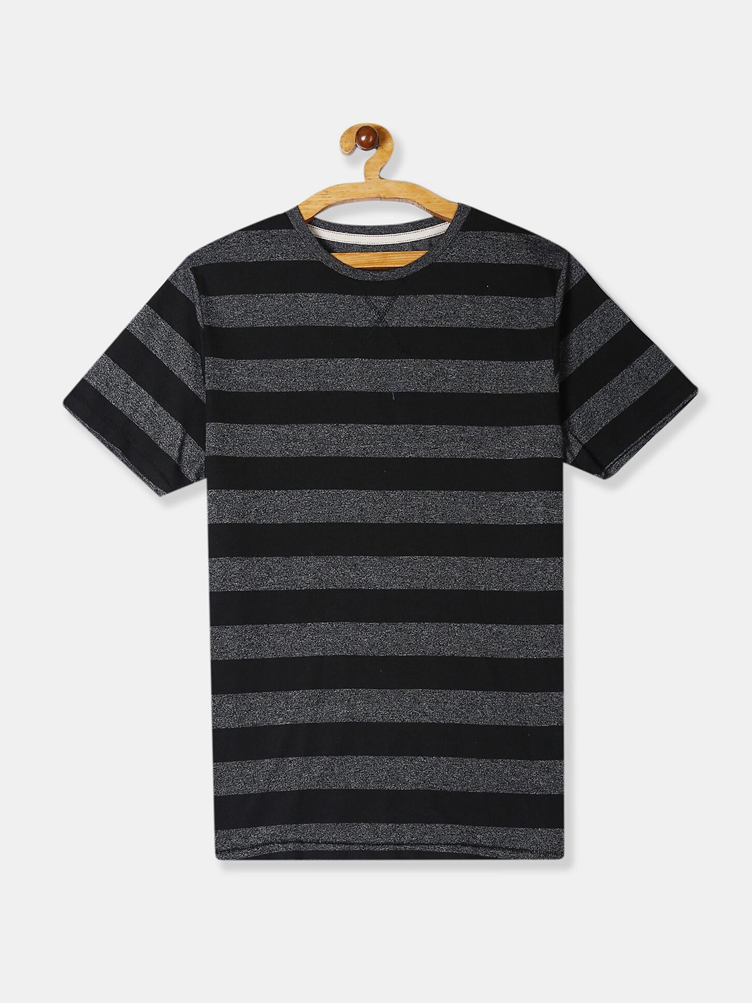 

Cherokee Men Grey Striped T-shirt