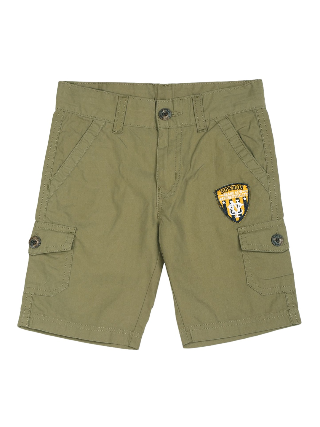 

Cherokee Boys Green Solid Cargo Shorts