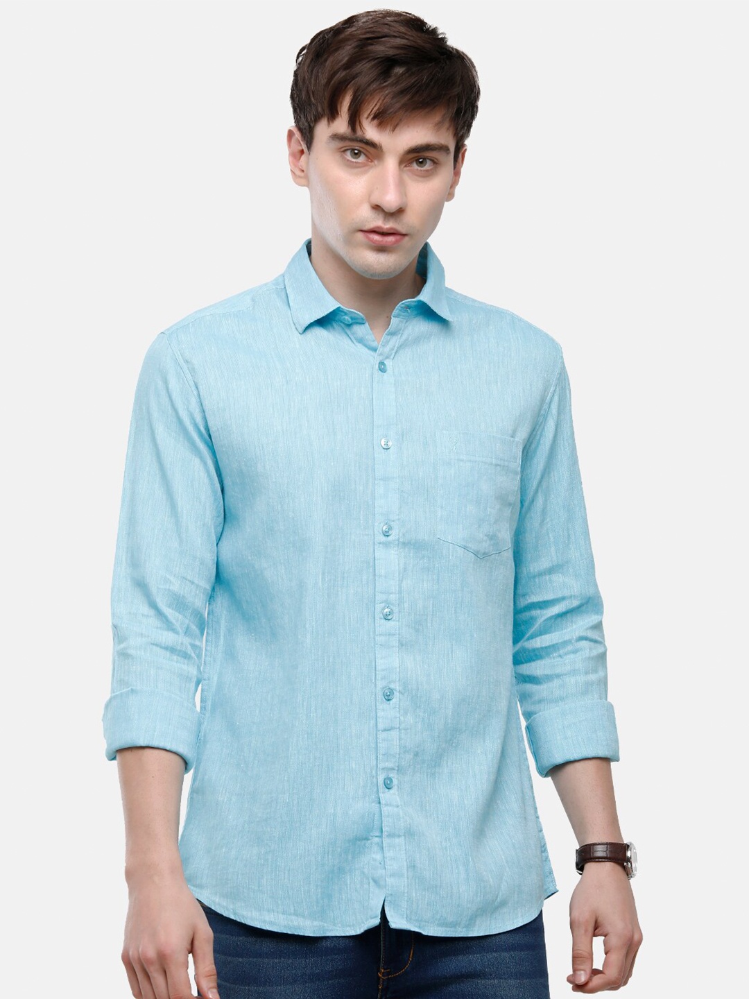 

Classic Polo Men Blue Slim Fit Casual Shirt