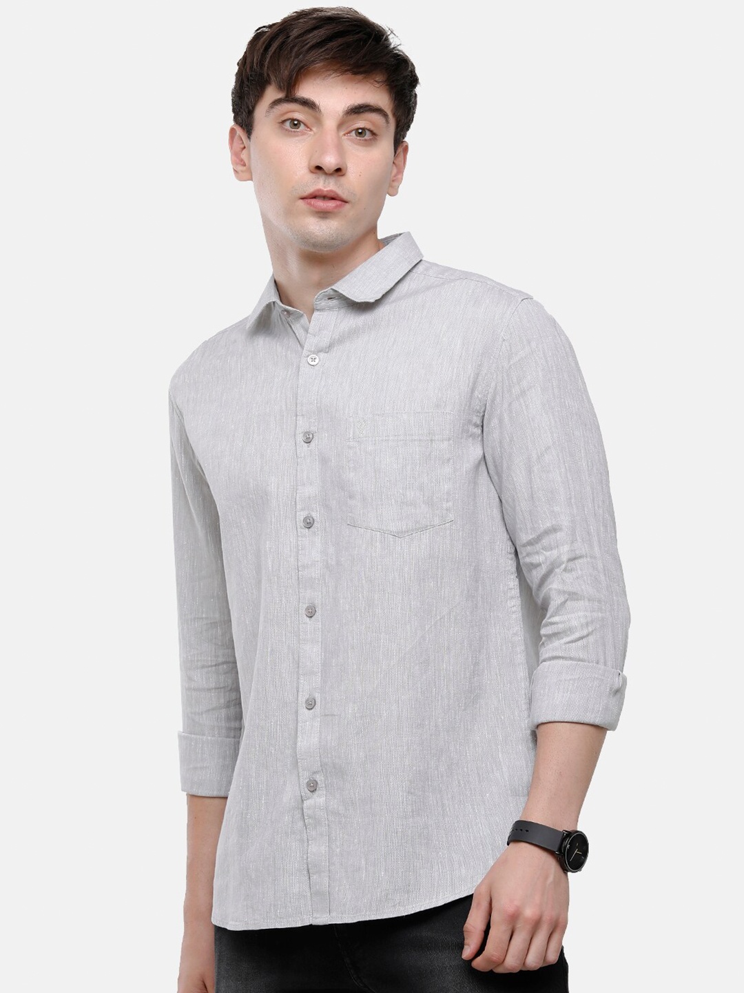 

Classic Polo Men Grey Slim Fit Casual Shirt