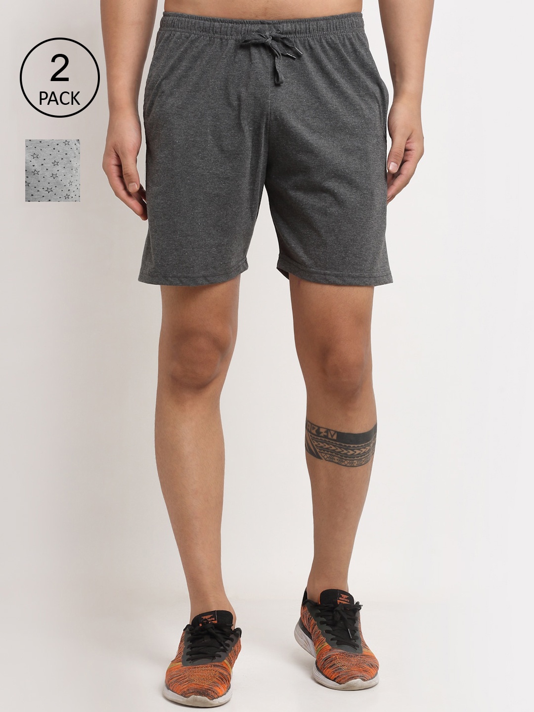 

MACK JONNEY Men Pack of 2 Grey Shorts