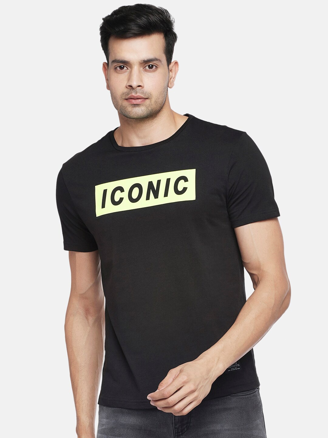 

People Men Black Typography Printed T-shirt