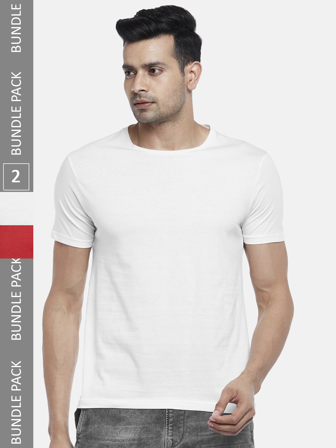 

People Men Red & White 2 T-shirt