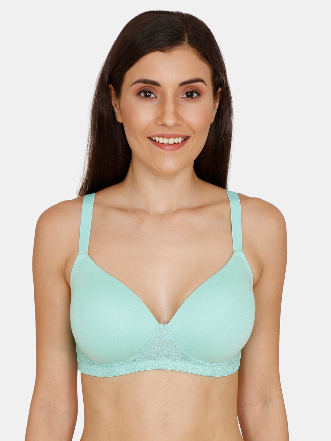 

Zivame Green Solid Lightly Padded Pure Cotton Bra