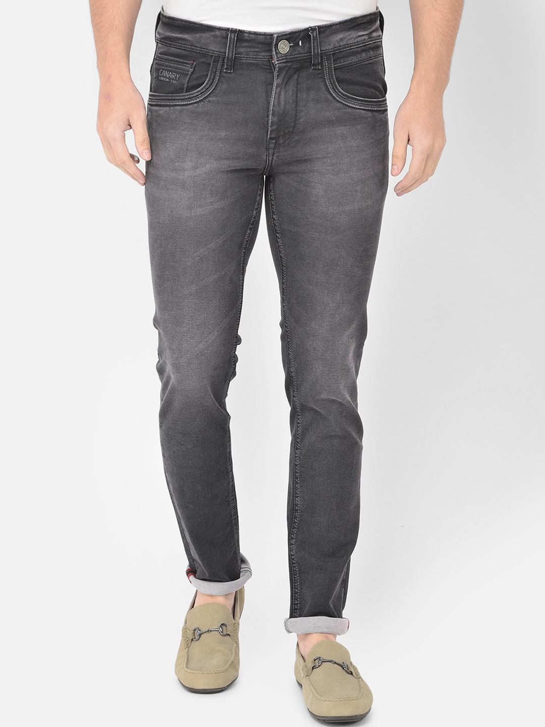 

Canary London Men Black Low-Rise Heavy Fade Stretchable Jeans