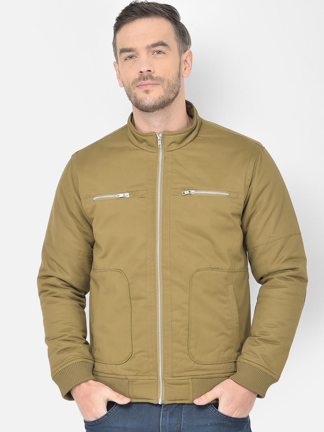 

Canary London Men Khaki Outdoor Padded Jacket