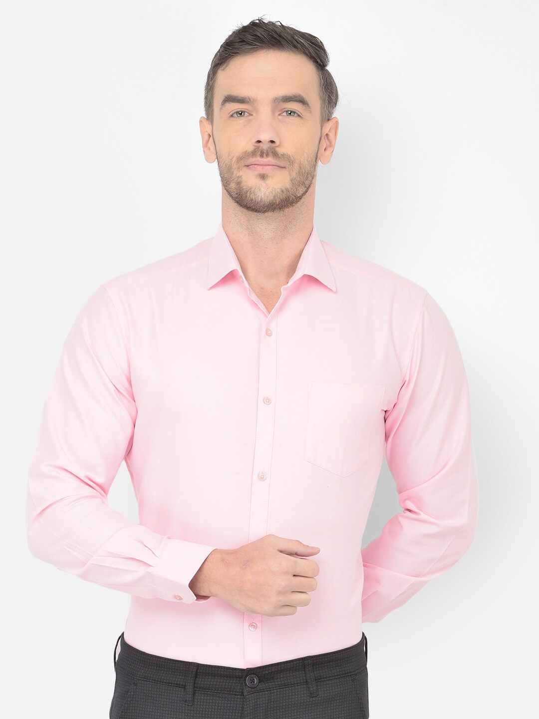 

Canary London Men Pink Solid Smart Formal Shirt