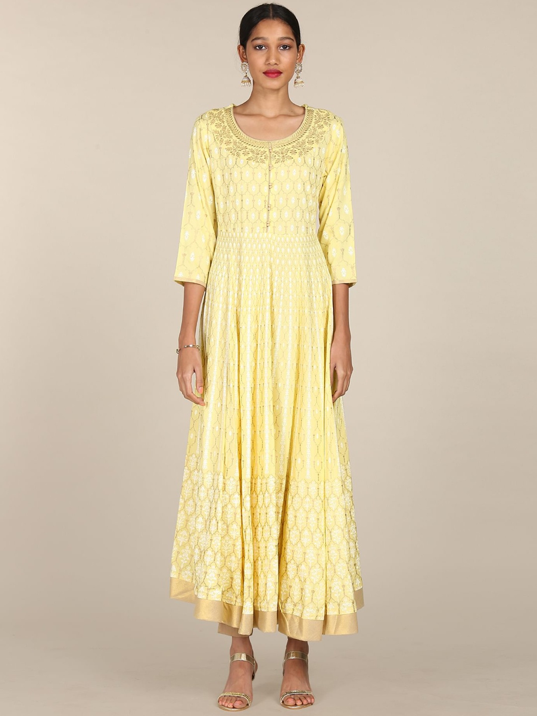 

Anahi Women Yellow Ethnic Motifs Anarkali Kurta