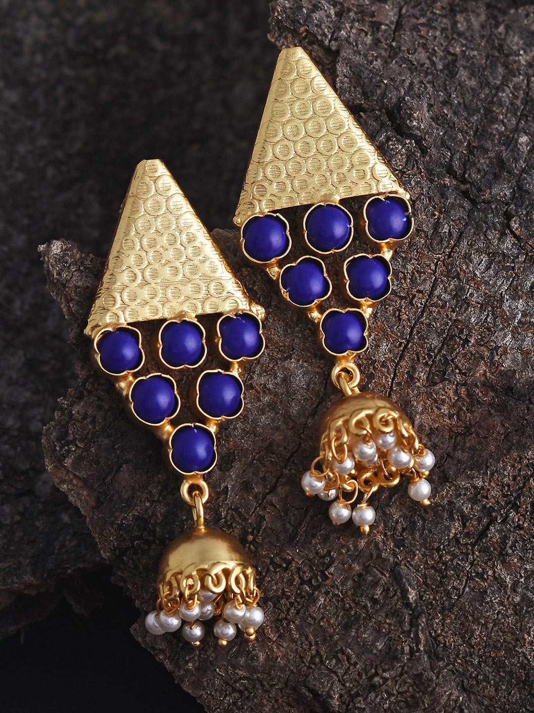 

Tistabene Blue Contemporary Jhumkas Earrings