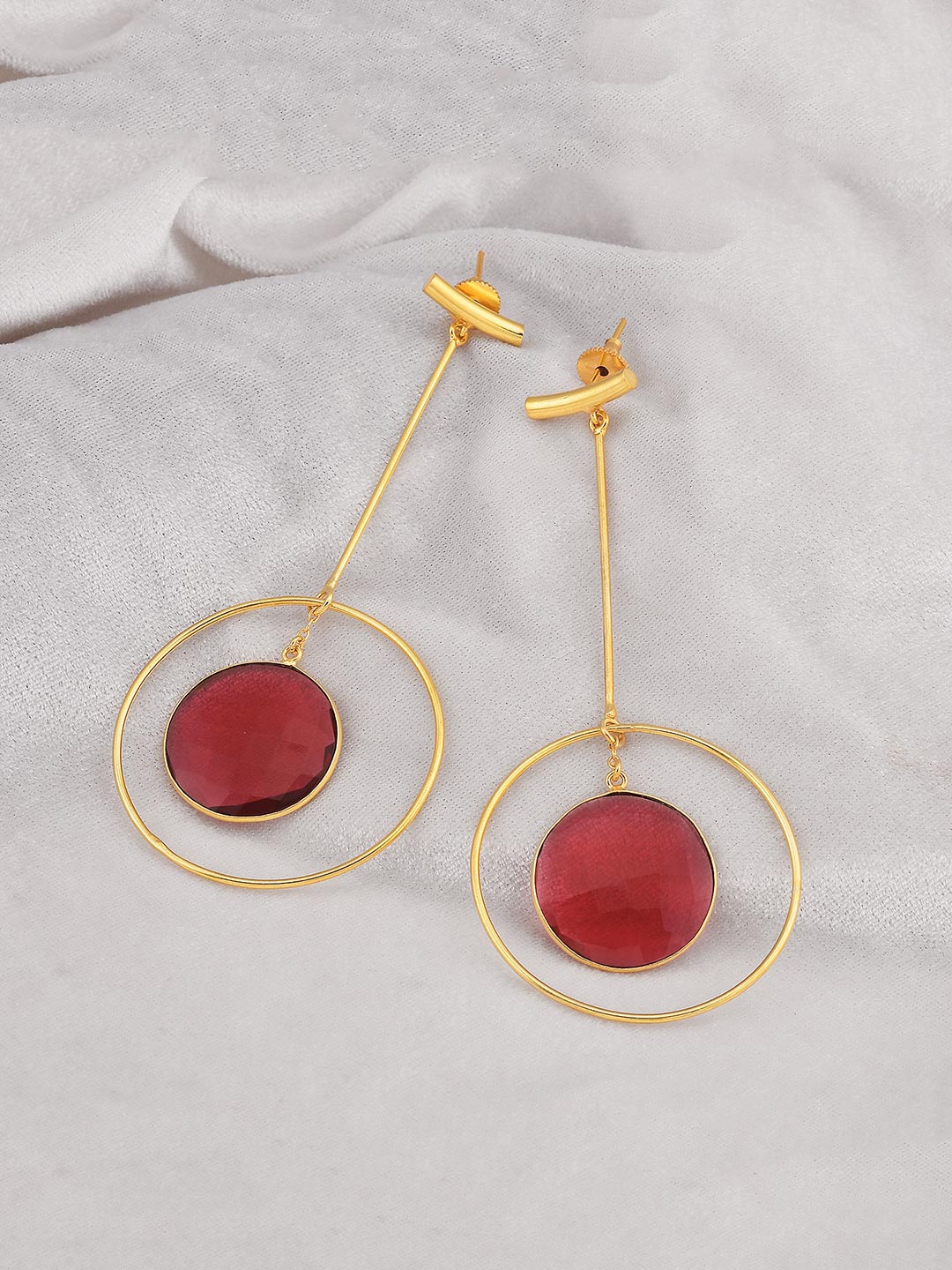 

Tistabene Red Contemporary Drop Earrings