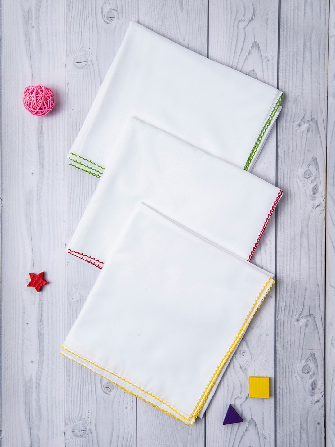 

Baby Moo Pack Of 3 Kids Solid Swaddle Wrapper, White