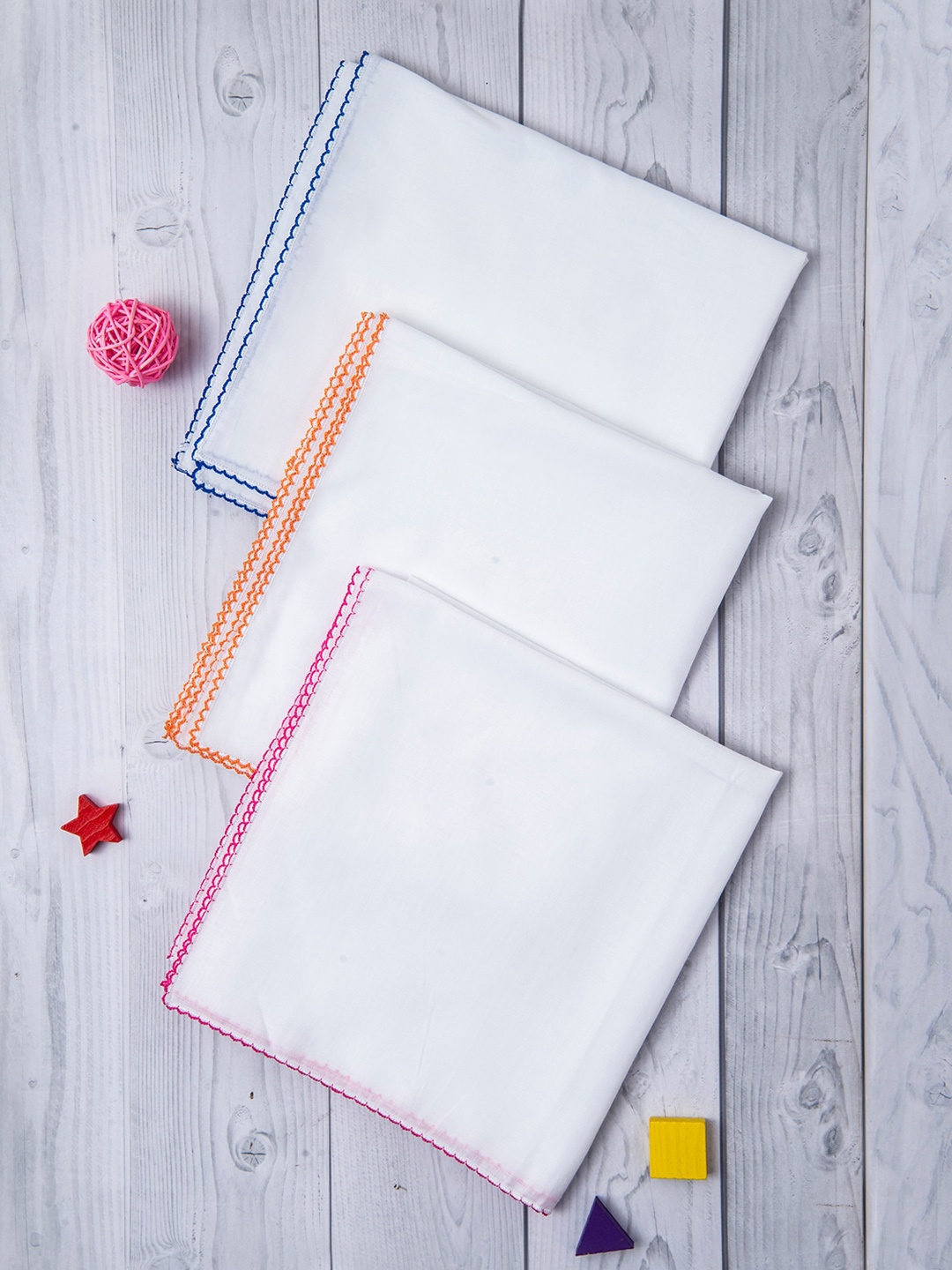

Baby Moo Pack Of 3 Kids Solid Swaddle Wrapper, White