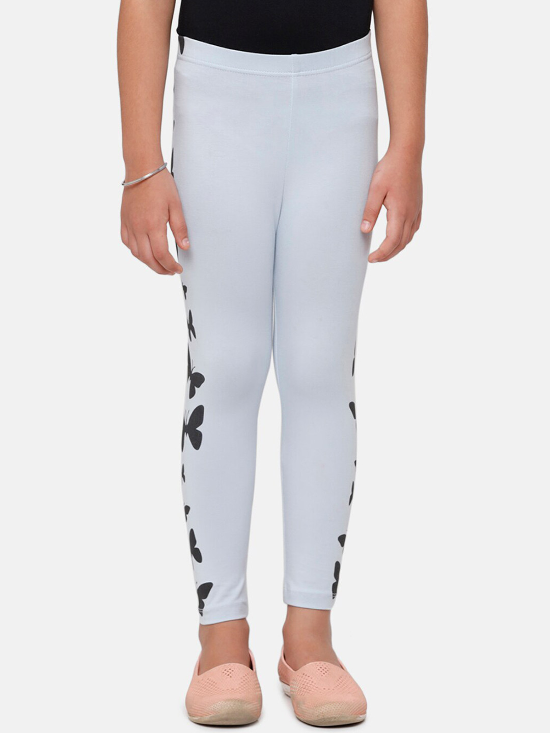 

De Moza Girls Blue & Black Printed Leggings